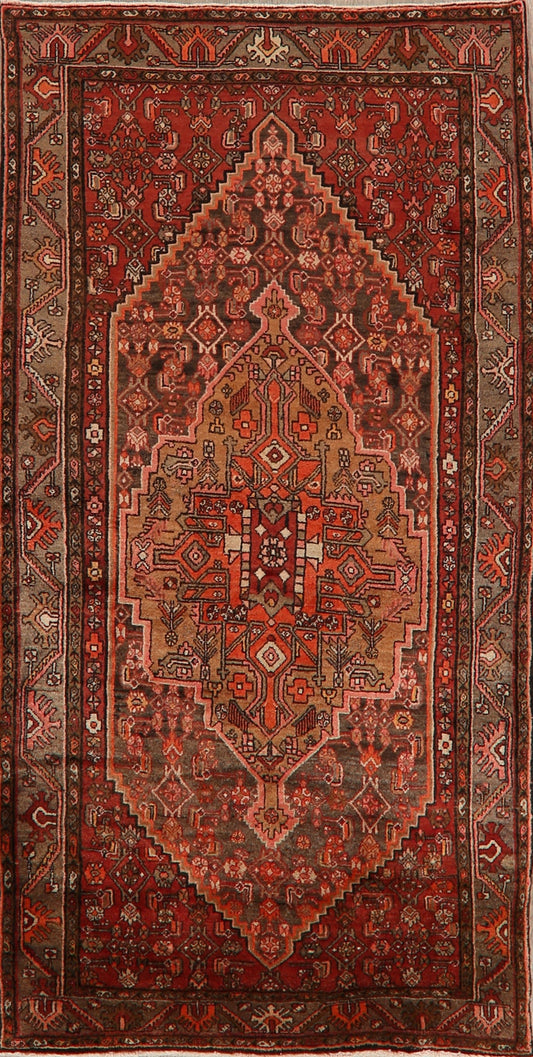 Vintage Geometric Bidjar Persian Runner Rug 4x8