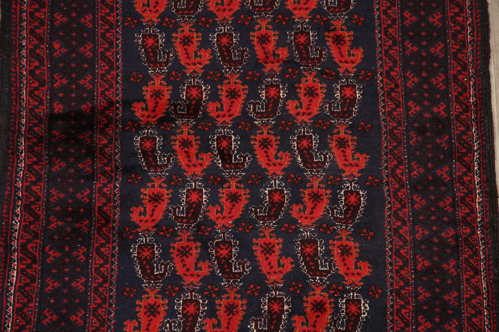 Tribal Geometric Balouch Persian Area Rug 4x7