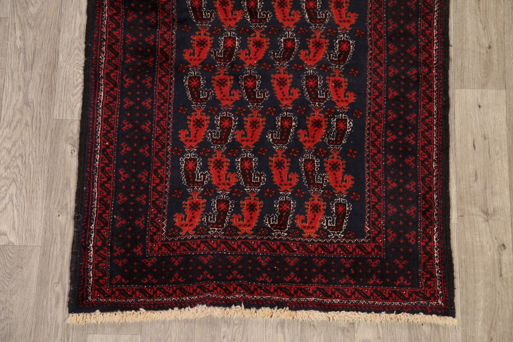 Tribal Geometric Balouch Persian Area Rug 4x7