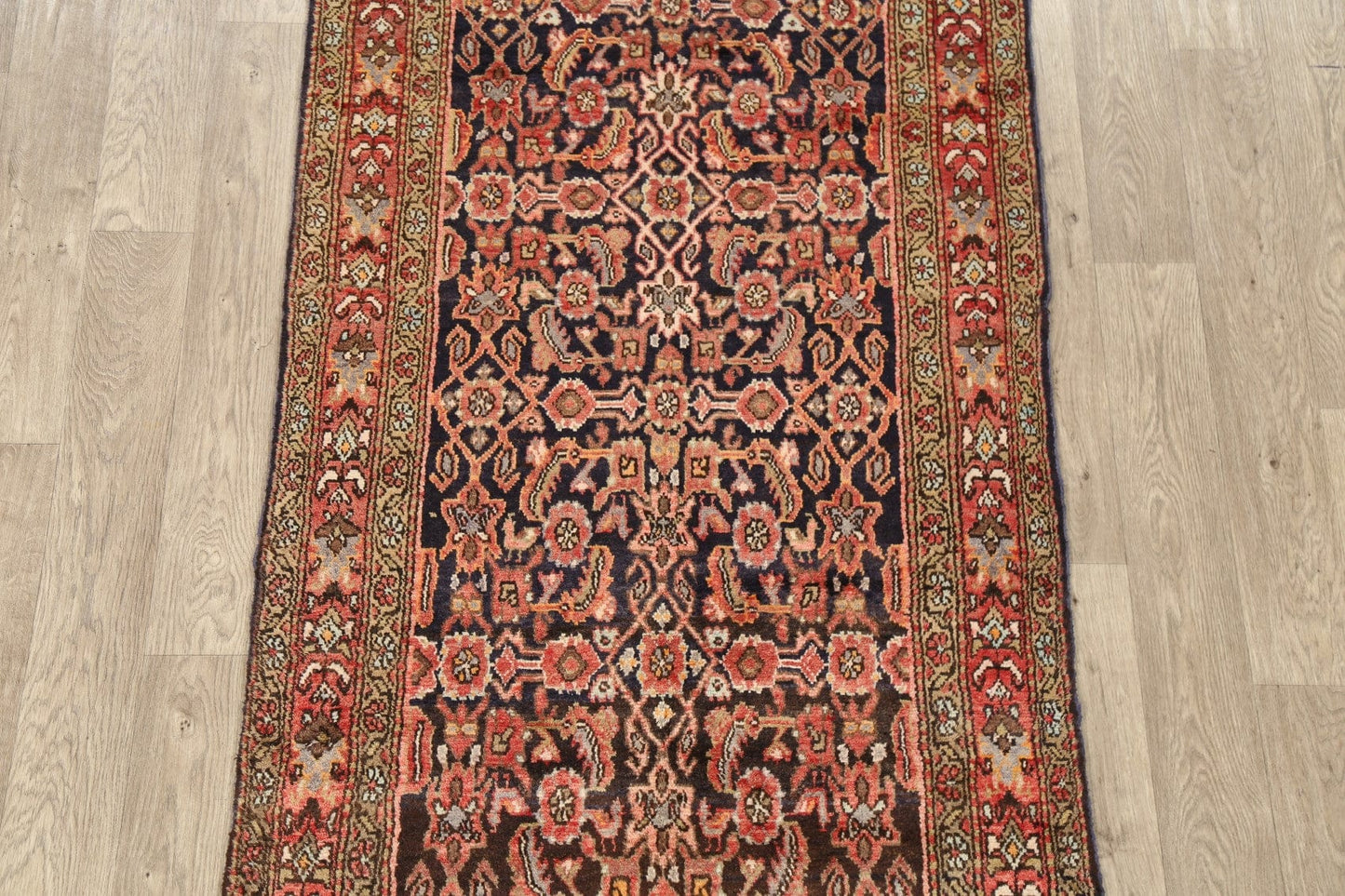 Vintage Geometric Malayer Persian Area Rug 4x7