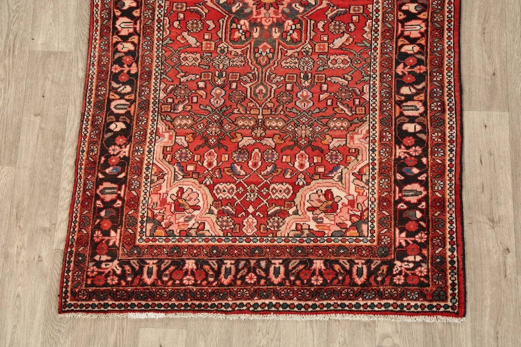 Geometric Red Mahal Persian Area Rug 4x7