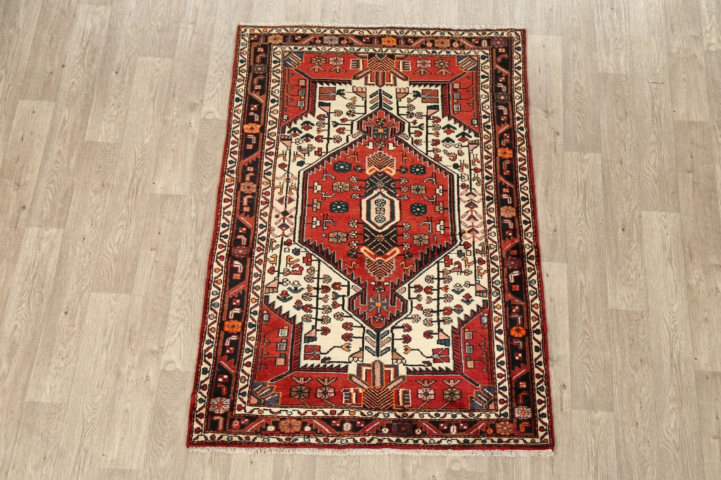 Tribal Geometric Malayer Persian Area Rug 4x6