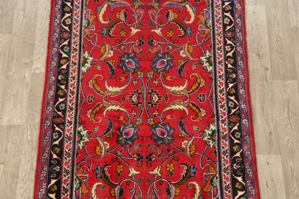 All-Over Red Floral Sultanabad Persian Area Rug 4x7