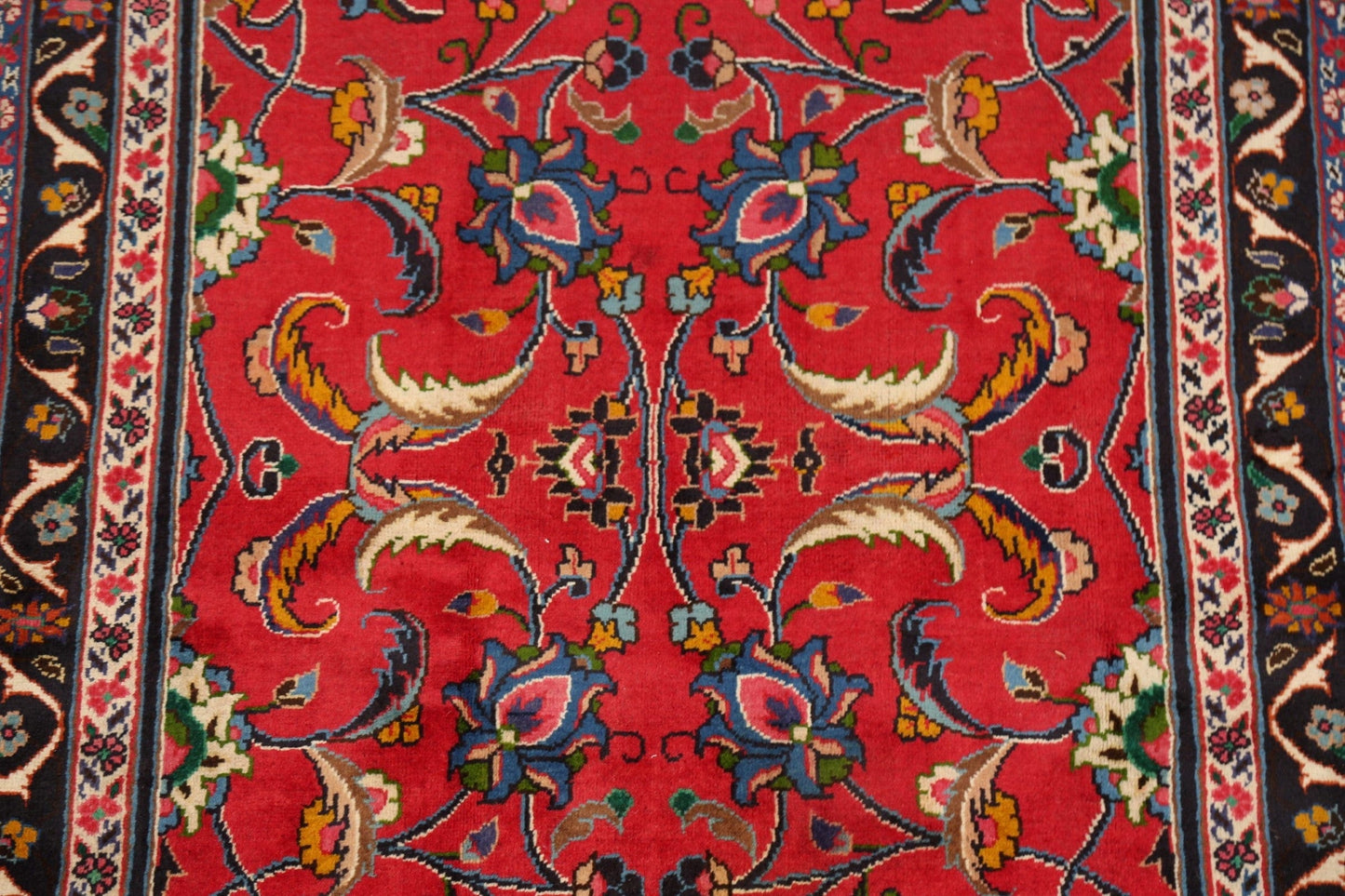 All-Over Red Floral Sultanabad Persian Area Rug 4x7