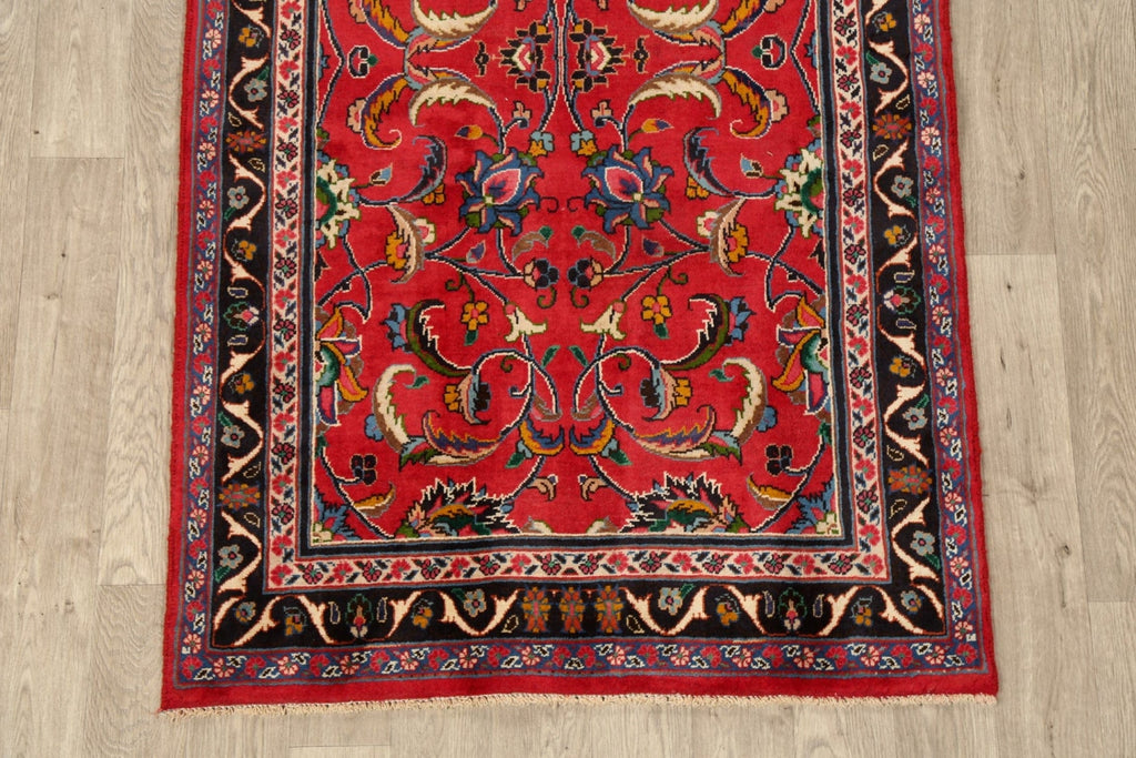 All-Over Red Floral Sultanabad Persian Area Rug 4x7