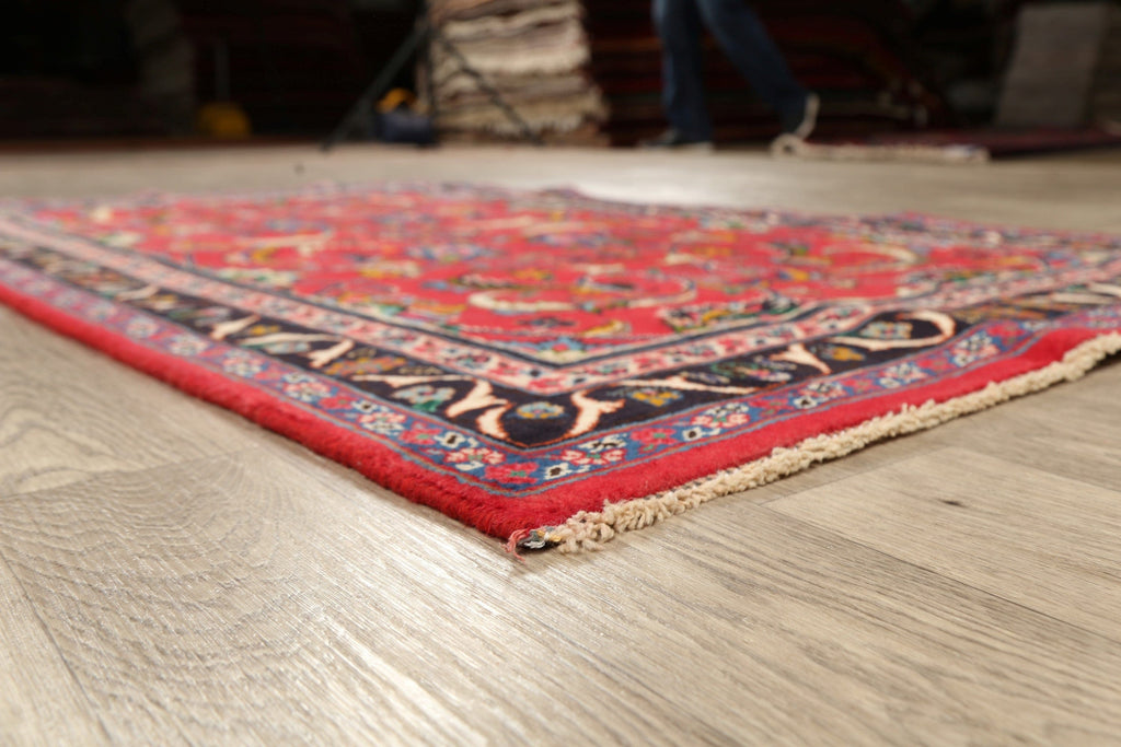 All-Over Red Floral Sultanabad Persian Area Rug 4x7