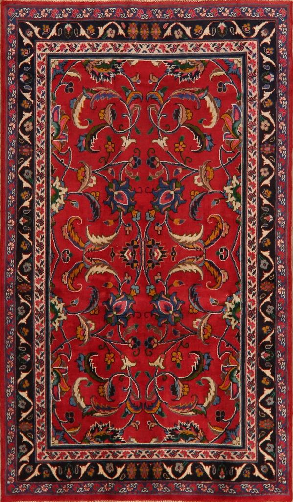 All-Over Red Floral Sultanabad Persian Area Rug 4x7