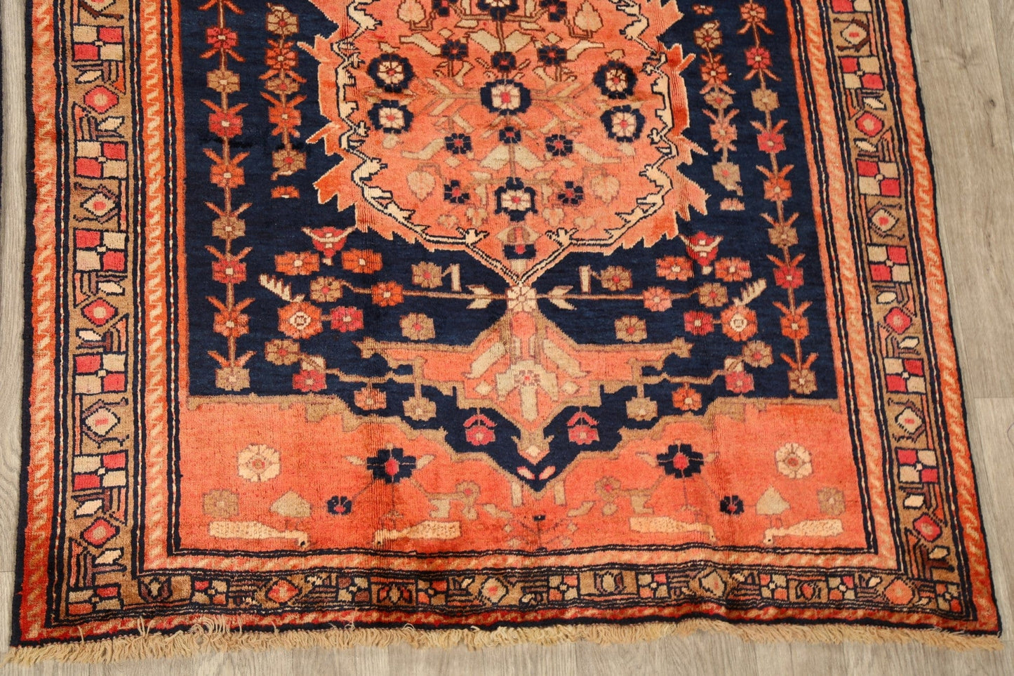 Set of 2 Vintage Vegetable Dye Bidjar Persian Area Rugs 5x6