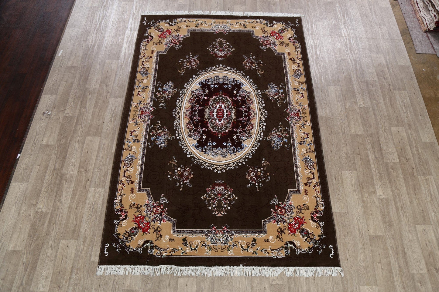 Floral Aubusson Turkish Area Rug 6x10