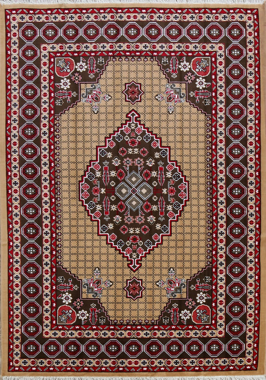 Geometric Tabriz Turkish Area Rug 7x10