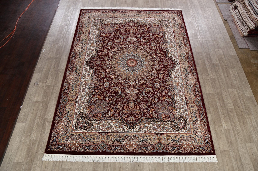 Burgundy Floral Tabriz Turkish Area Rug 8x11