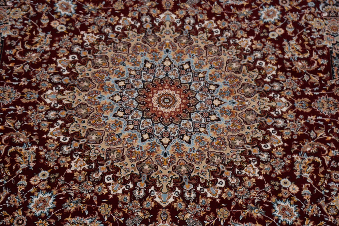 Burgundy Floral Tabriz Turkish Area Rug 8x11