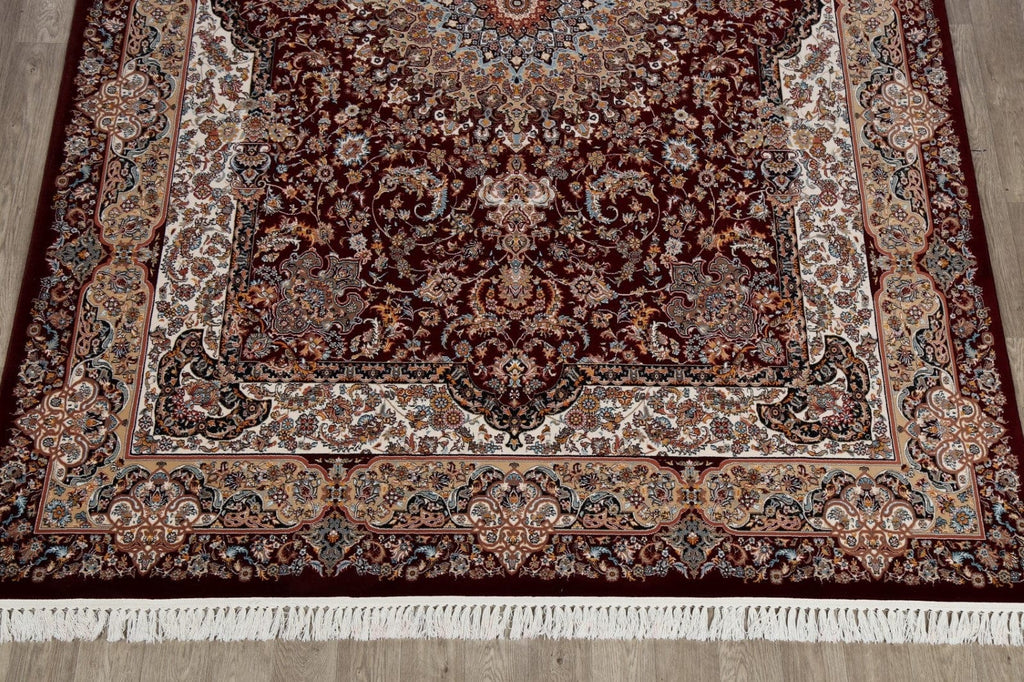 Burgundy Floral Tabriz Turkish Area Rug 8x11