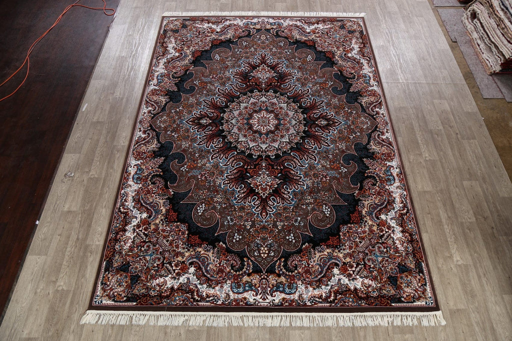 Brown Floral Tabriz Turkish Area Rug 8x12