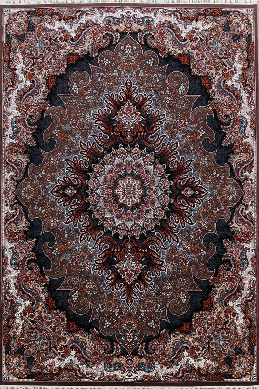 Brown Floral Tabriz Turkish Area Rug 8x12