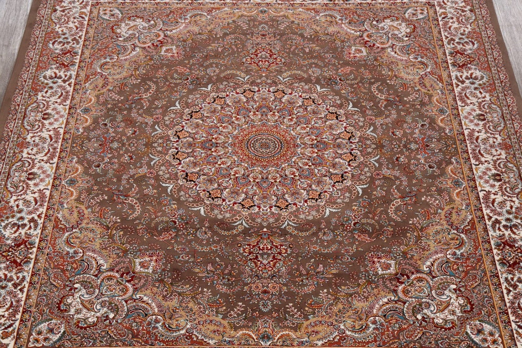 Floral Tabriz Turkish Brown Area Rug 8x10