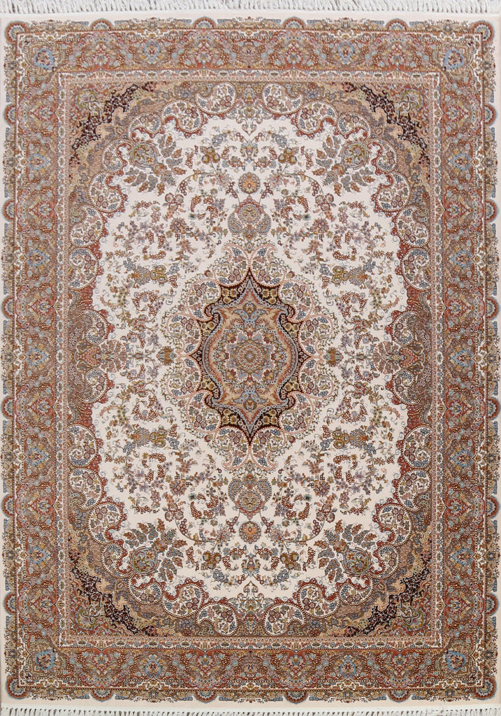 Floral Tabriz Turkish Ivory Area Rug 8x11