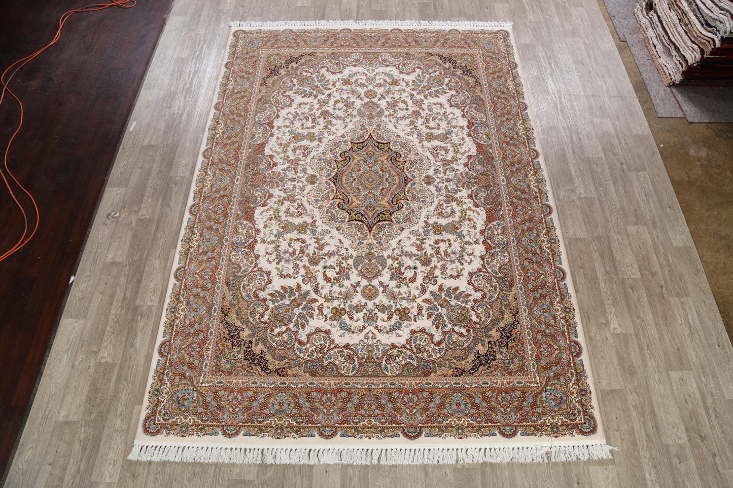 Floral Tabriz Turkish Ivory Area Rug 8x11