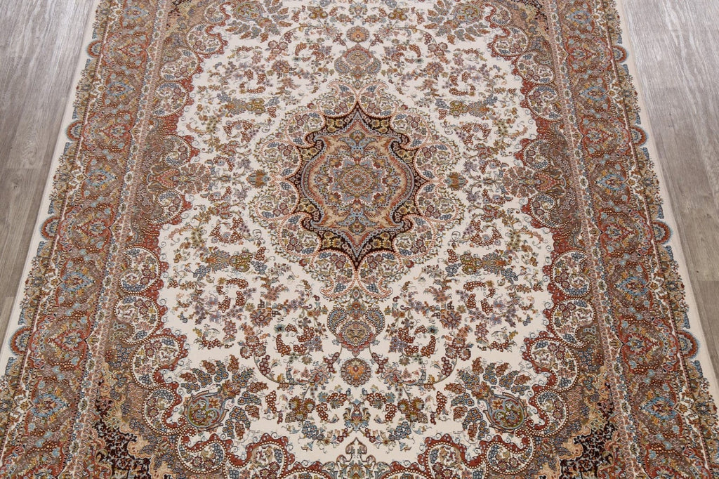 Floral Tabriz Turkish Ivory Area Rug 8x11