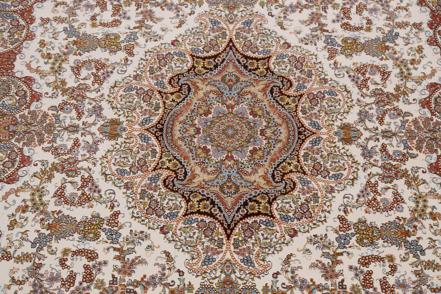 Floral Tabriz Turkish Ivory Area Rug 8x11