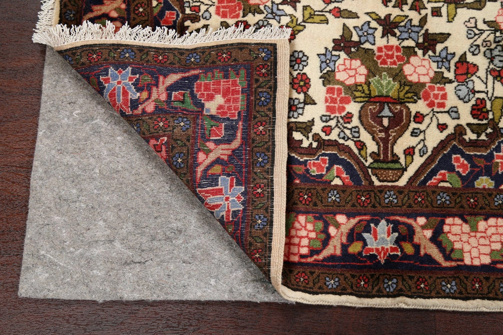 Floral Ivory Bidjar Persian Area Rug 4x5