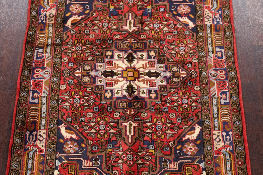 Geometric Red Hamedan Persian Area Rug 3x5