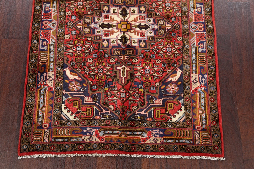 Geometric Red Hamedan Persian Area Rug 3x5