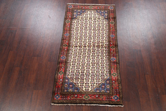 Geometric Ivory Malayer Persian Area Rug 3x6