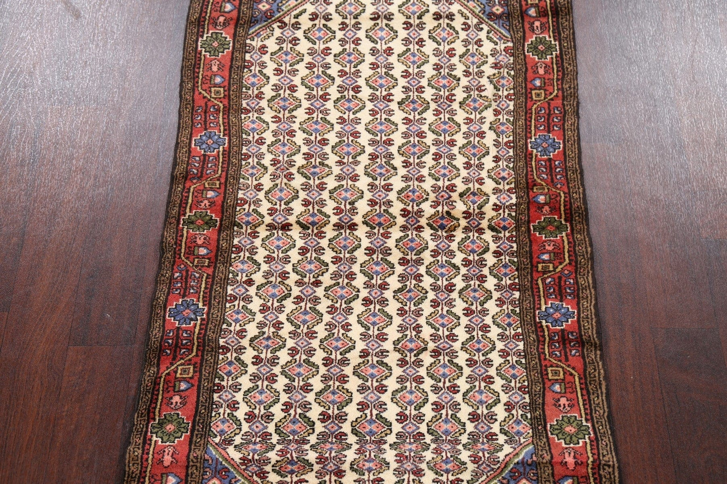 Geometric Ivory Malayer Persian Area Rug 3x6