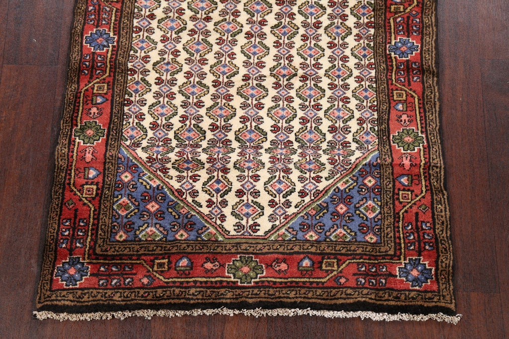 Geometric Ivory Malayer Persian Area Rug 3x6