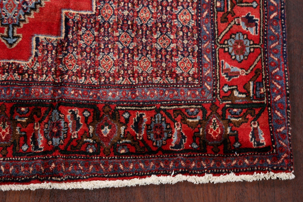 Geometric Red Bidjar Persian Area Rug 4x5