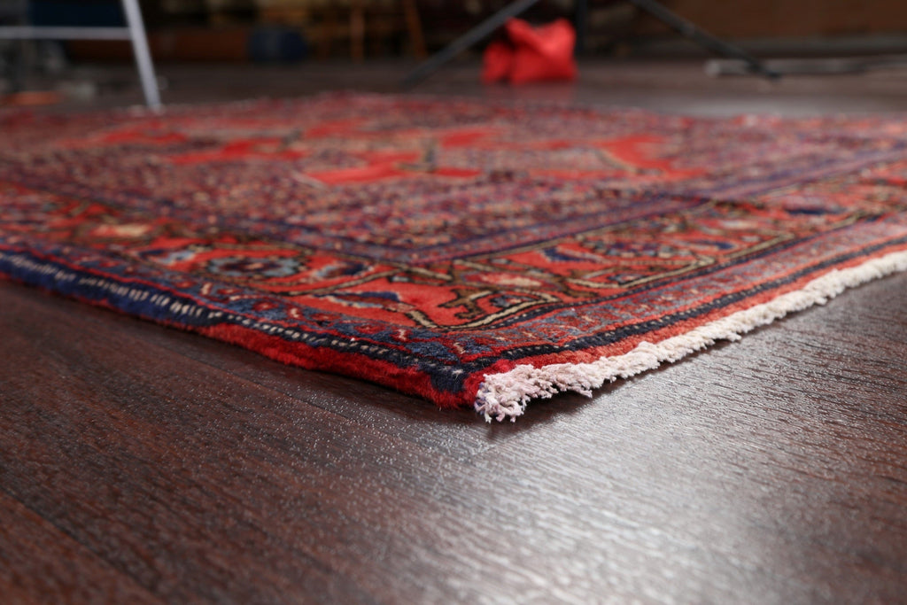 Geometric Red Bidjar Persian Area Rug 4x5