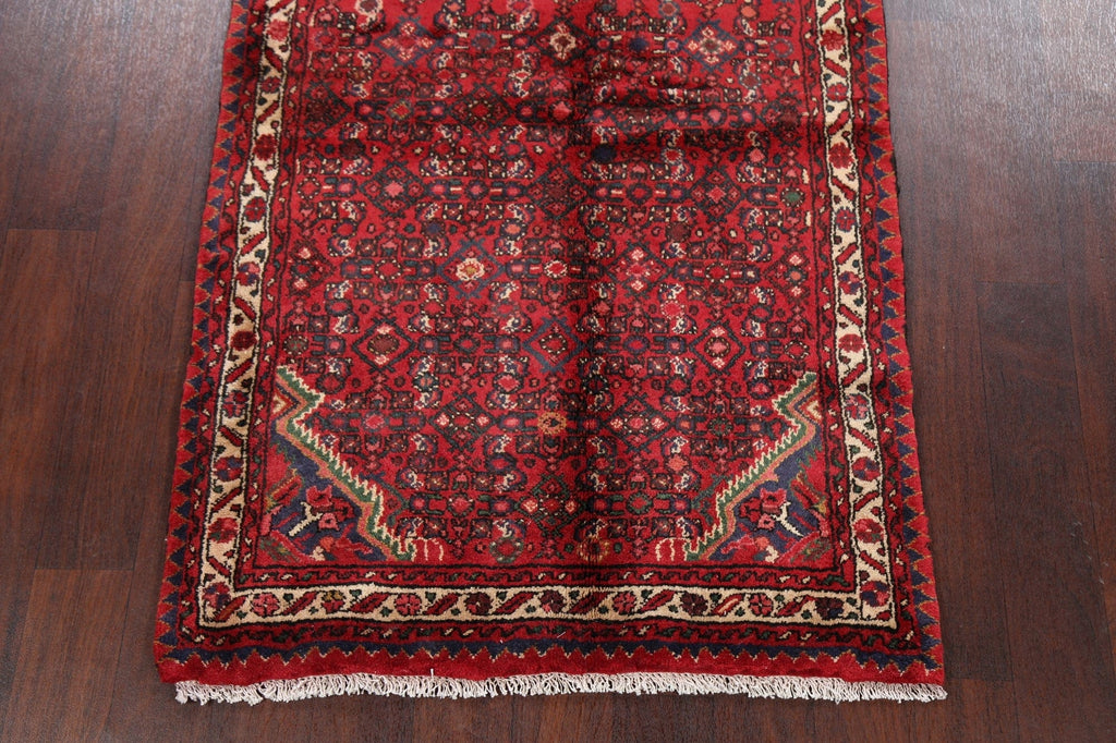 Geometric Red Hamedan Persian Area Rug 3x6