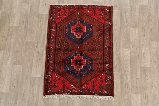 Tribal Geometric Hamedan Persian Area Rug 3x5