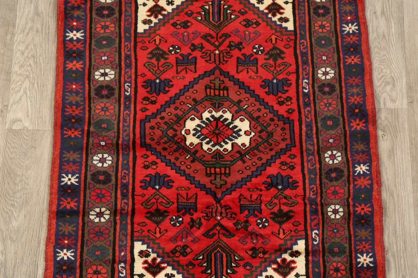 Tribal Geometric Hamedan Persian Area Rug 3x5