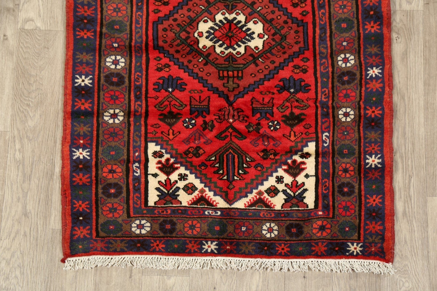 Tribal Geometric Hamedan Persian Area Rug 3x5