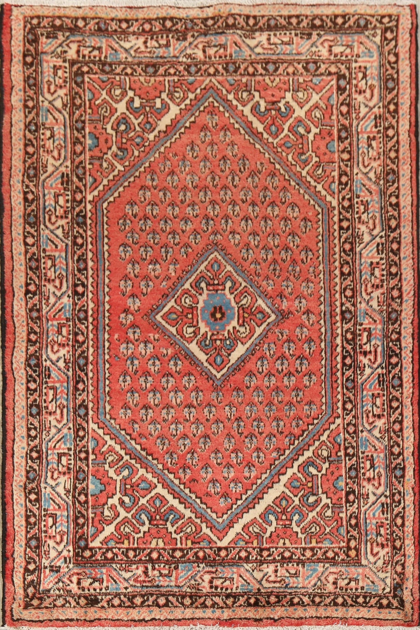 Vintage Geometric Botemir Persian Area Rug 4x7