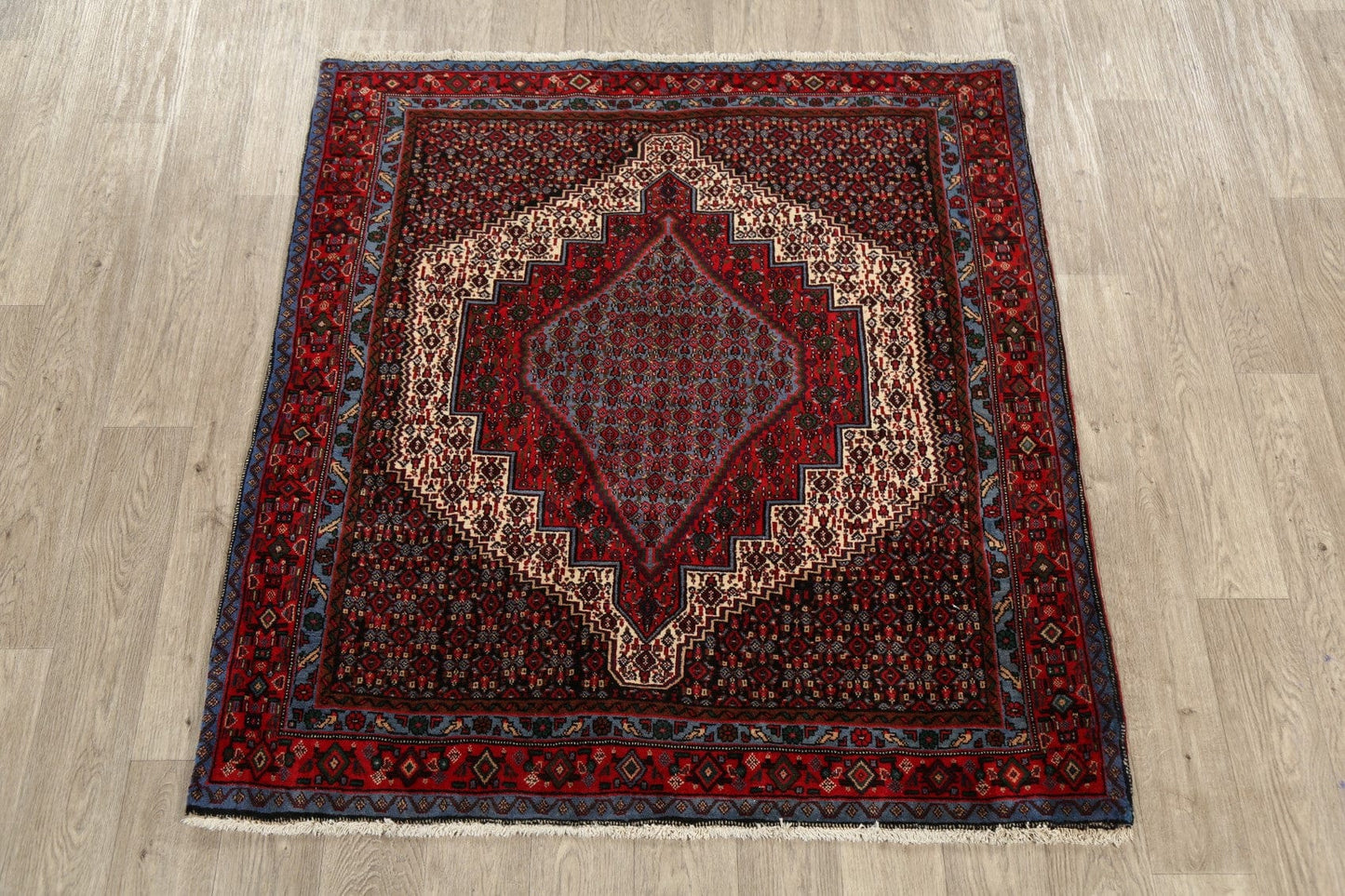 Geometric Bidjar Persian Area Rug 4x5