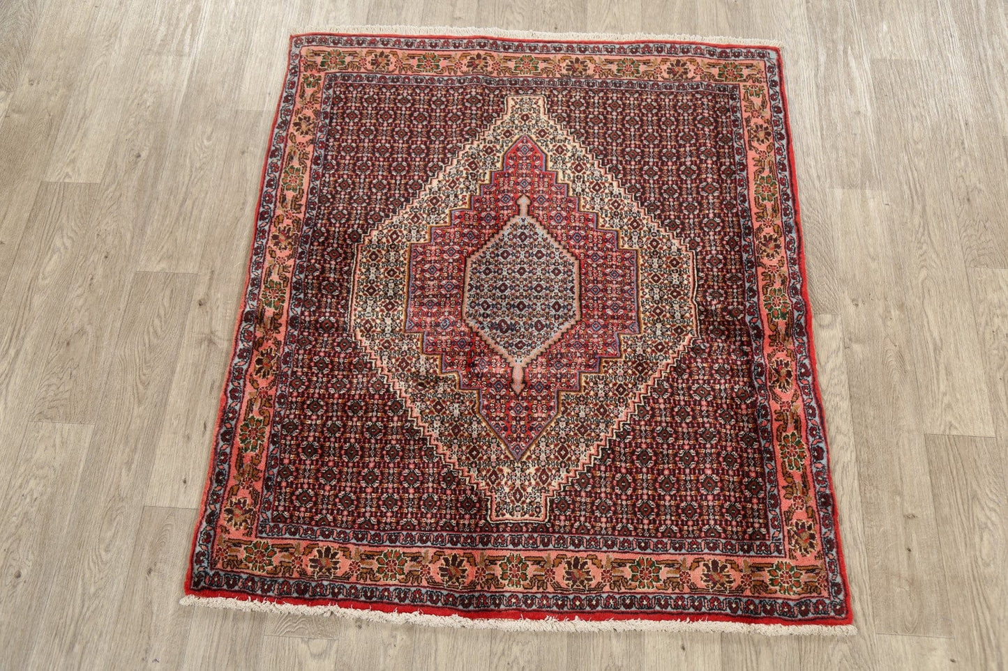 Geometric Bidjar Persian Area Rug 4x5