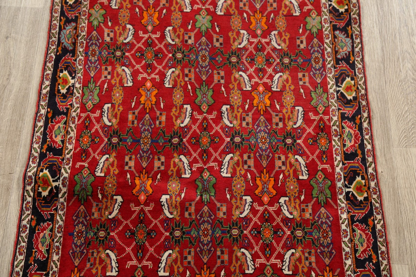 Vintage Vegetable Dye Kashkoli Persian Red Area Rug 3x5