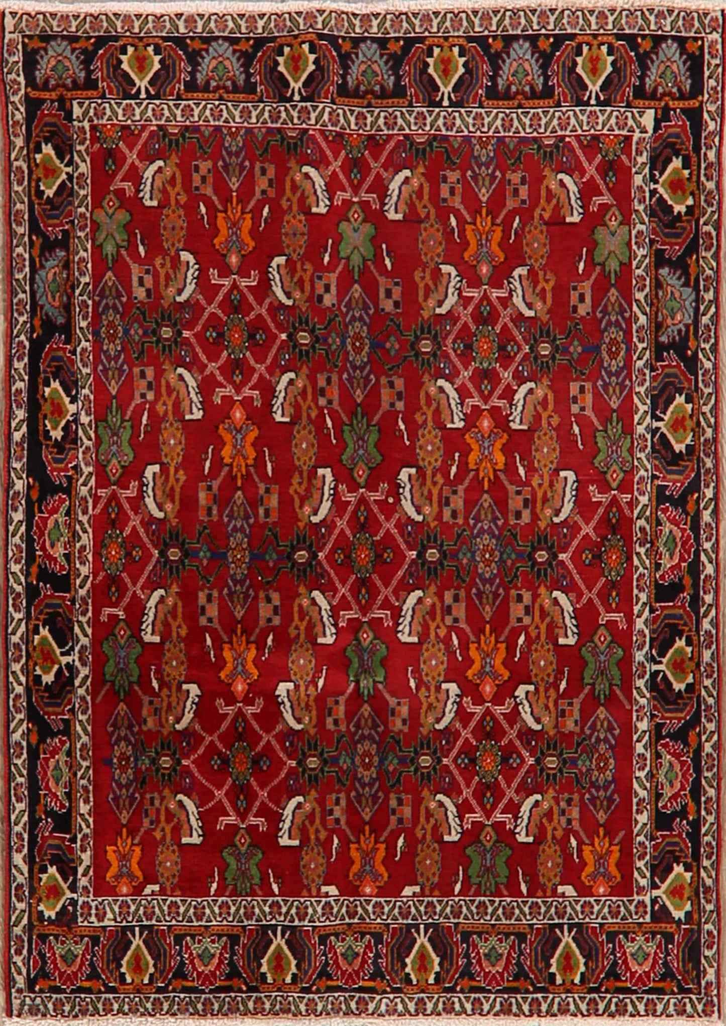 Vintage Vegetable Dye Kashkoli Persian Red Area Rug 3x5