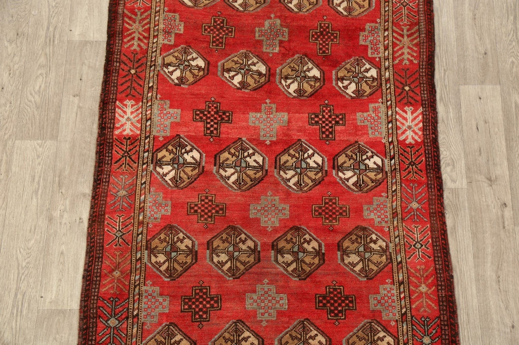 Antique Geometric Balouch Persian Area Rug 4x7