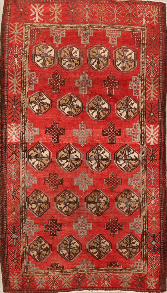 Antique Geometric Balouch Persian Area Rug 4x7