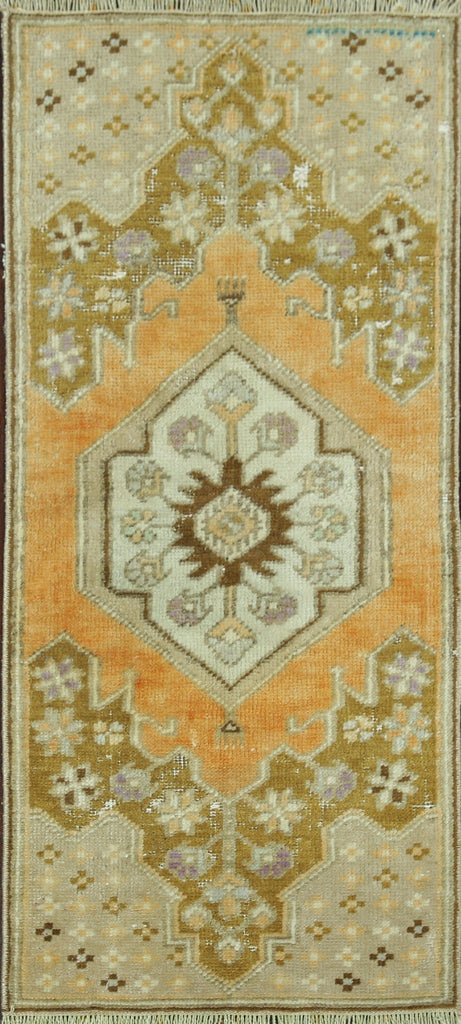 Vintage Geometric Anatolian Turkish Area Rug 2x3