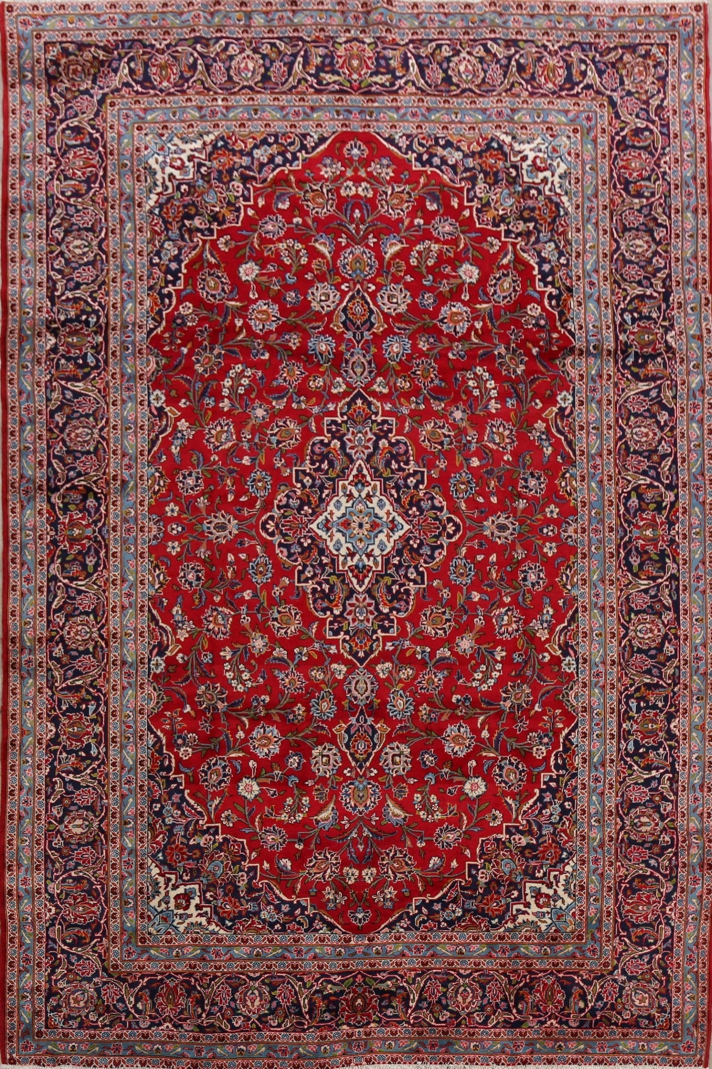 Traditional Floral Red Kashan Persian Area Rug 8x12