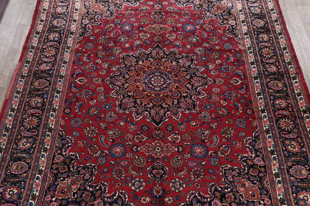 Antique Floral Mashad Persian Area Rug 10x13
