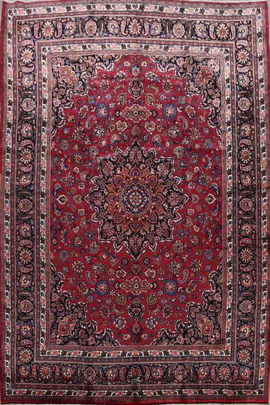 Antique Floral Mashad Persian Area Rug 10x13