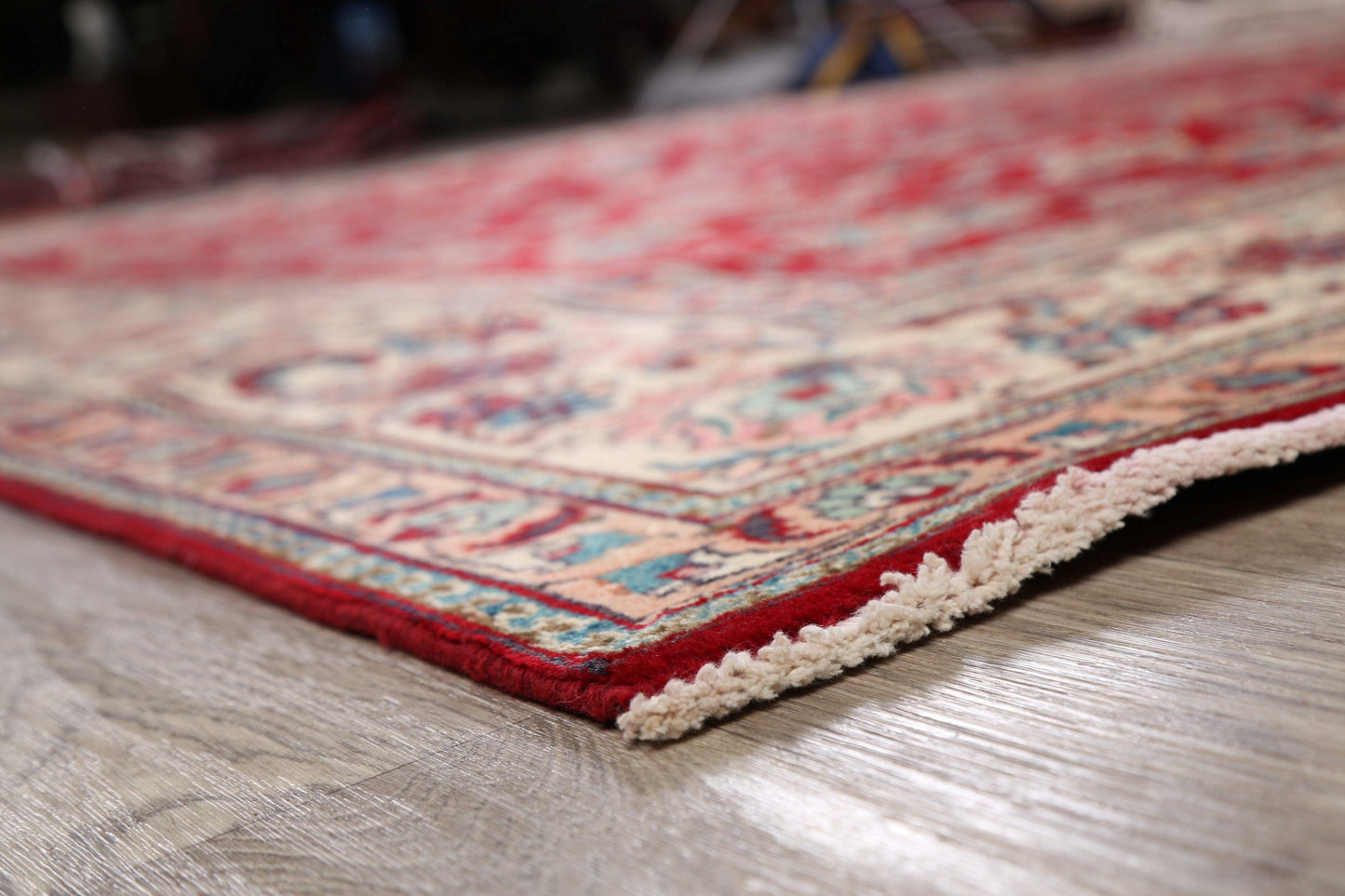 Vintage Floral Red Tabriz Persian Area Rug 10x13