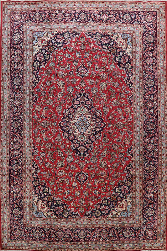 Traditional Floral Red Kashan Persian Area Rug 8x12