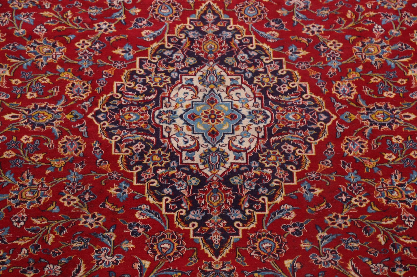 Vintage Floral Red Kashan Persian Area Rug 10x13